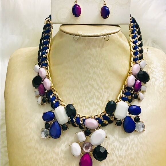 Multi colored necklace set - Picture 1 of 5